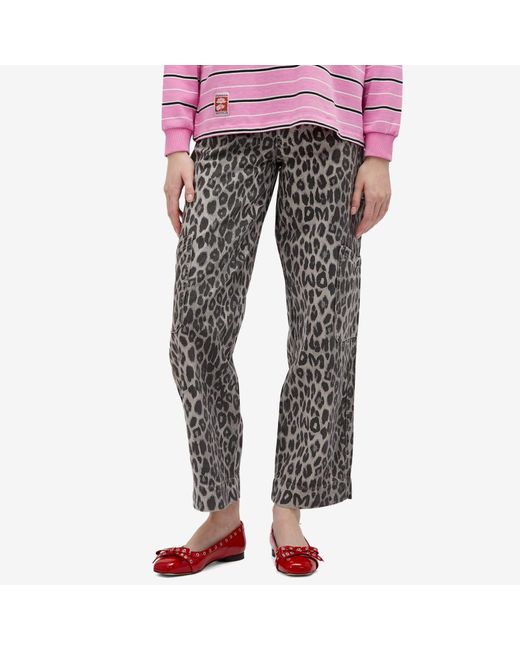 Damson Madder Gray Leopard Drew Cargos