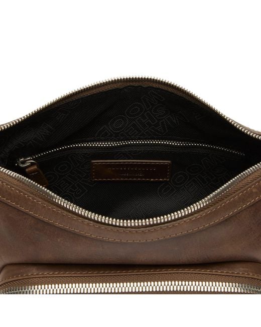 MARGE SHERWOOD Brown Outpocket Hobo Mini Bag