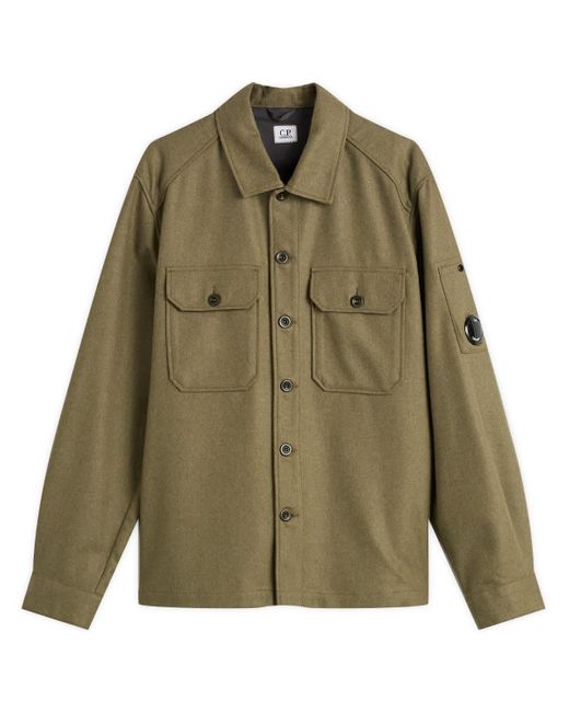 C P Company Green Felt Lens Overshirt for men