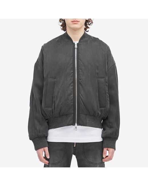 Cole Buxton Gray Cupro Bomber Jacket for men