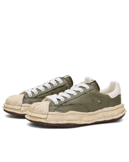 Maison Mihara Yasuhiro Green Blakey Torn Film Canvas Low-Top for men