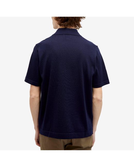 Norse Projects Blue Jon Tech Merino Polo Shirt for men