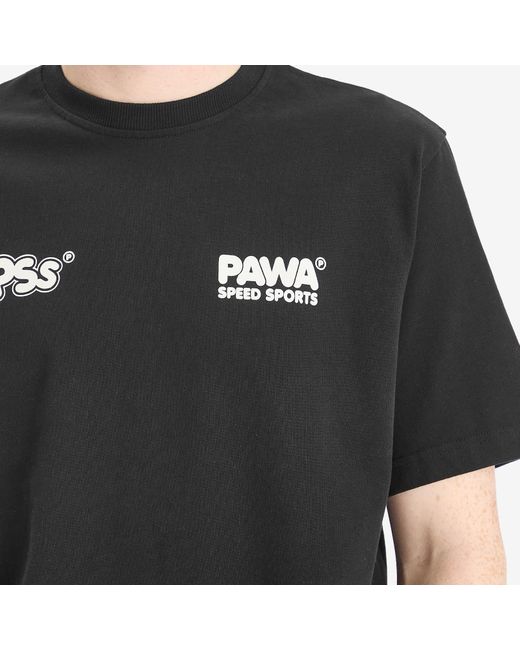 Pawa Speed Sports Black Burnout T-Shirt for men