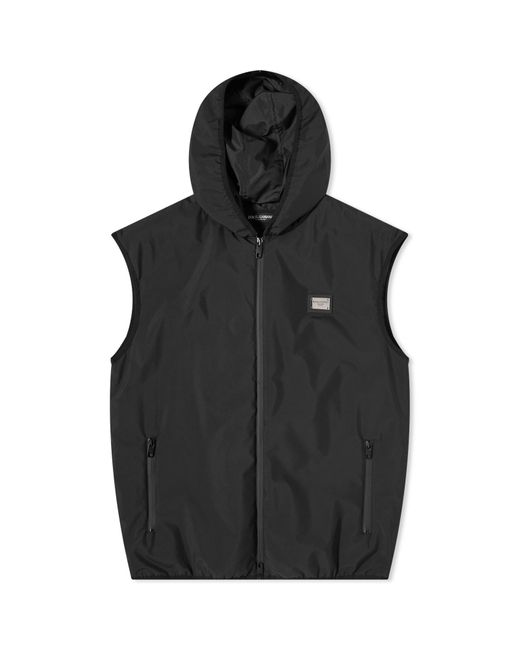 Dolce & Gabbana Black Technical Nylon Hooded Vest for men