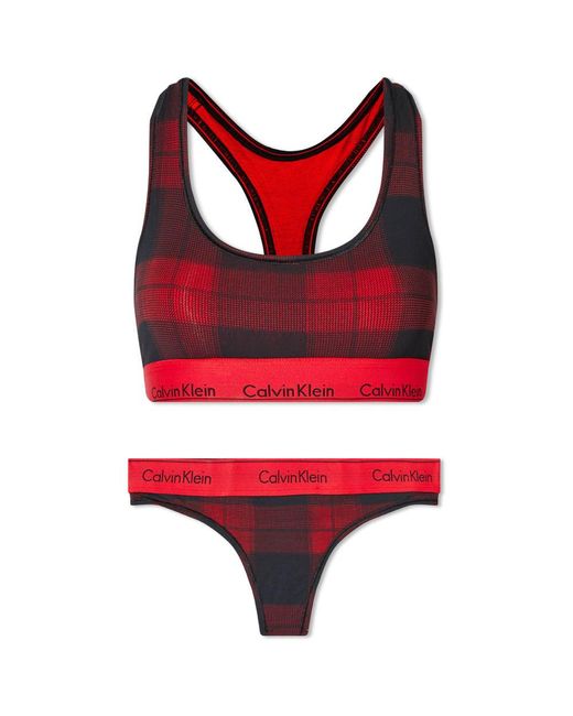 Calvin Klein Bra Set in Red Lyst