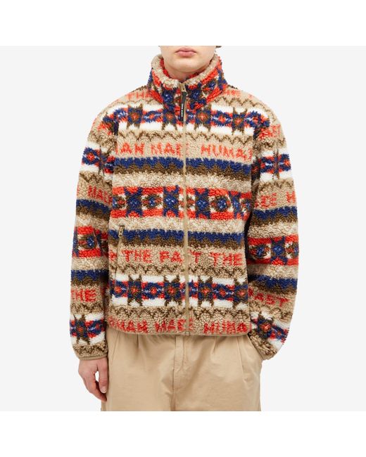 Human Made Red Nordic Fleece Jacket for men