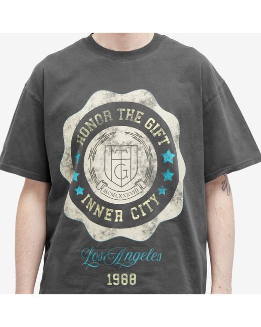 Honor The Gift Gray Seal Logo T-Shirt for men