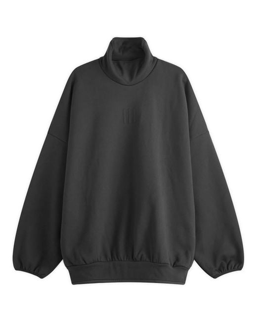Adidas Black X Fear Of God Athletics Fleece Mock Sweatshirt for men