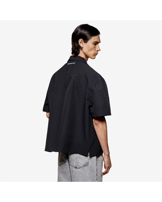 MKI Miyuki-Zoku Black Seersucker Vacation Shirt for men