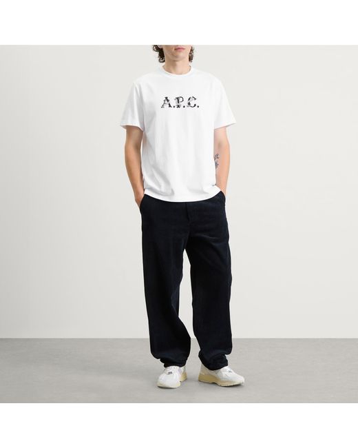 A.P.C. White Hugo Graphic Logo T-Shirt for men