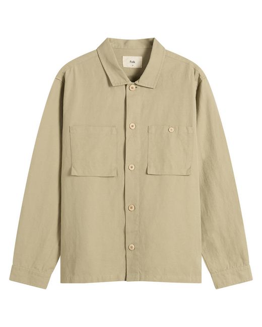 Folk Natural Patch Overshirt for men