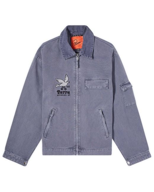 by Parra Blue Twilled Bird Wheel Jacket for men