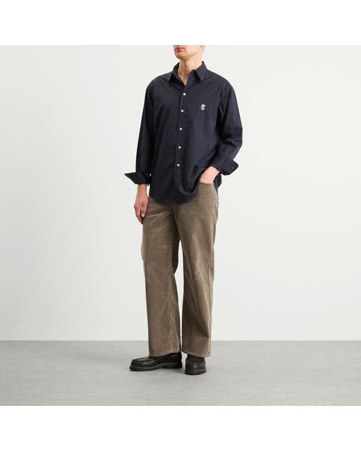 Late Checkout Blue Pinstripe Western Shirt for men