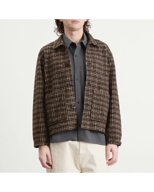 Universal Works Green Jacquard Knit Rams Jacket for men