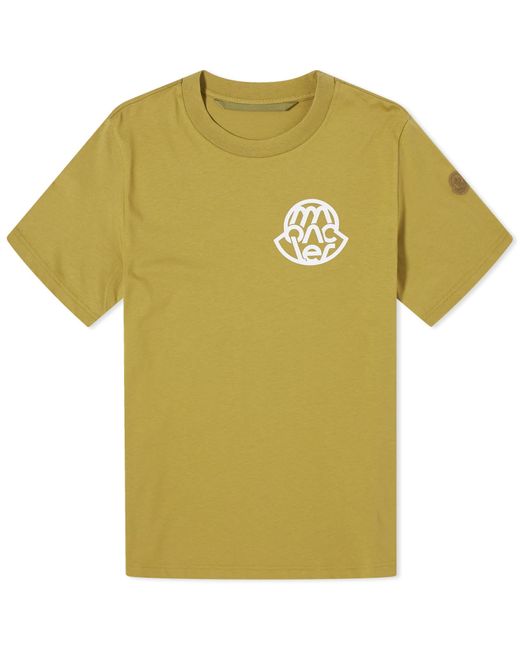 Moncler Yellow Text Logo T-Shirt for men