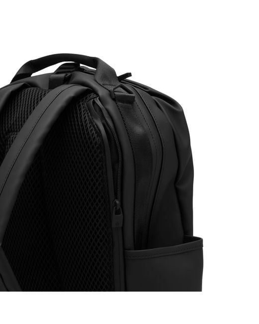 Rains Black Clip Front Backpack