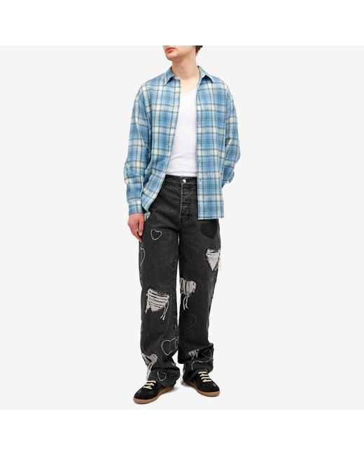 NAHMIAS Gray Heart Patchwork Jeans for men
