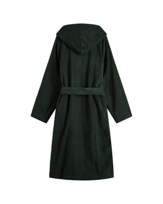 Tekla Blue Terry Hooded Bathrobe