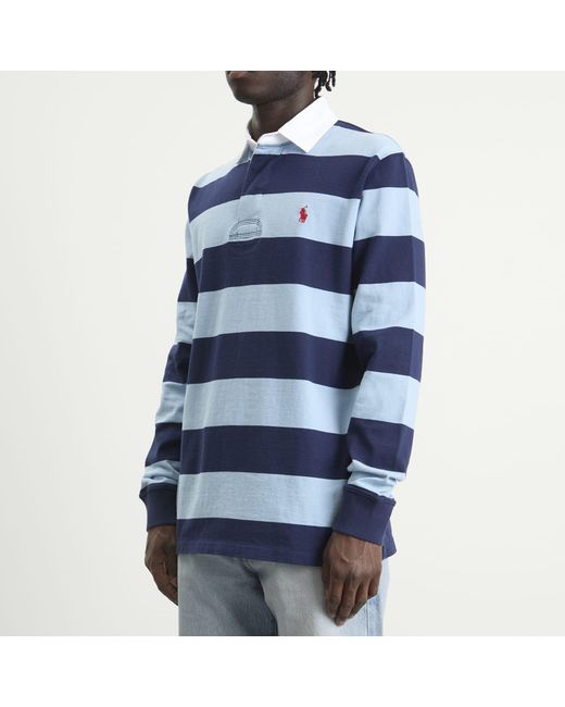 Polo Ralph Lauren Blue Long Sleeve Rugby Shirt for men