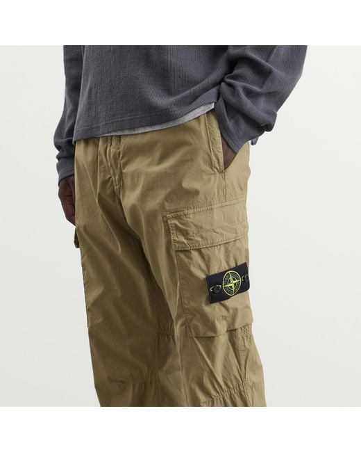 Stone Island Green Paracadute Cargo Trousers for men