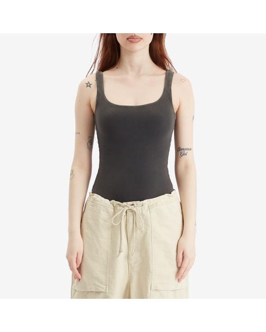 Entire studios Gray Square Neck Bodysuit