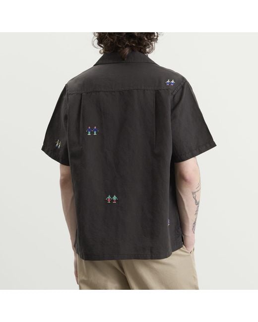 Folk Black Presented By End. Relaxed Soft Collar Vacation Shirt for men