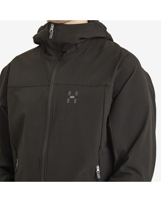 Haglöfs Black Rosson Softshell Hooded Jacket for men