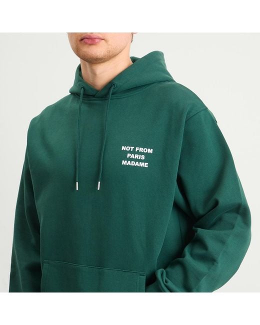Drole de Monsieur Green Not From Paris Madame Slogan Hoodie for men