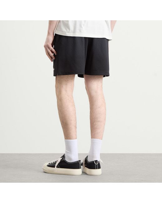Represent Black Washed Mesh Shorts for men