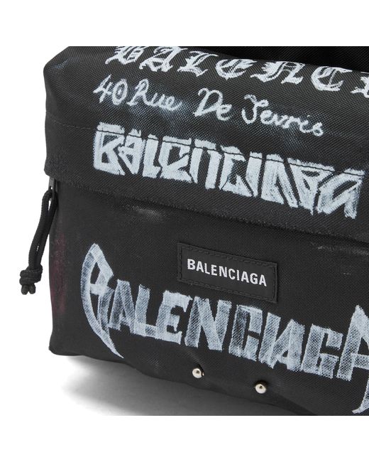 Balenciaga Black Metal Logo Explorer Backpack for men