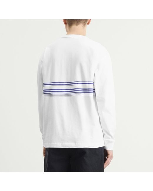 Norse Projects White Loften Nautical Stripe Long Sleeve T-Shirt for men