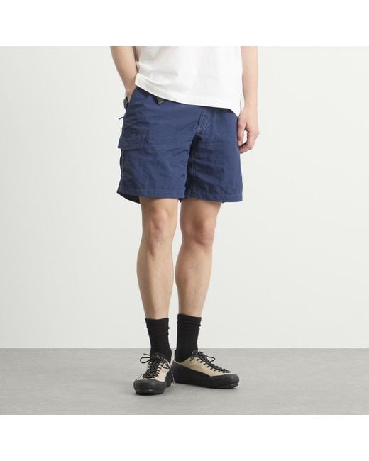 And Wander Blue Ny Taffeta Hiker Shorts for men
