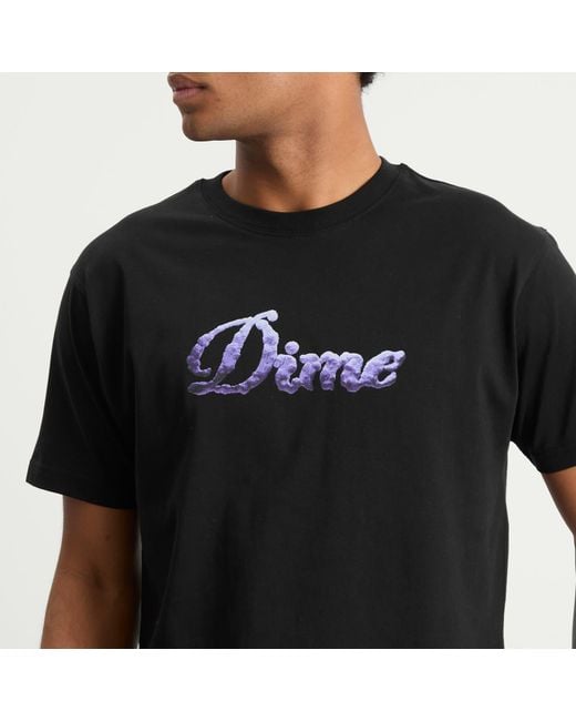 Dime Black Cursive Cloud T-Shirt for men