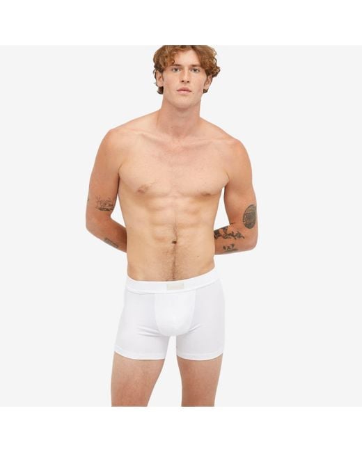 Skims White Cotton Boxer Brief 3" for men