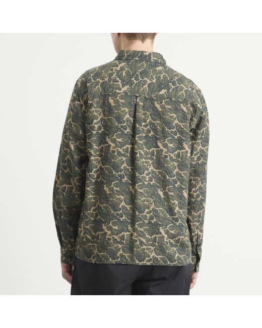 Kestin Green Landscape Print Taymount Overshirt for men