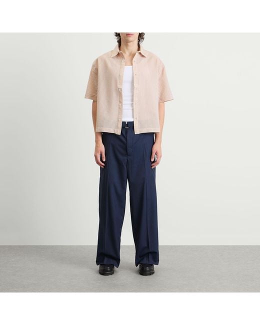 About Blank Natural Stripe Seersucker Vacation Shirt for men
