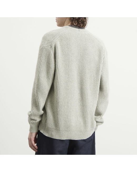 AURALEE Cashmere Silk Melange Knit Cardigan in Green for Men