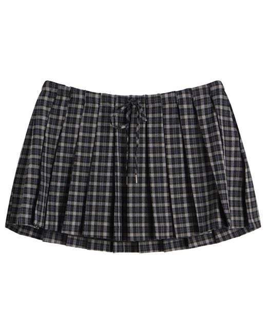 GOOD AMERICAN Black Pleated Mini Skirt