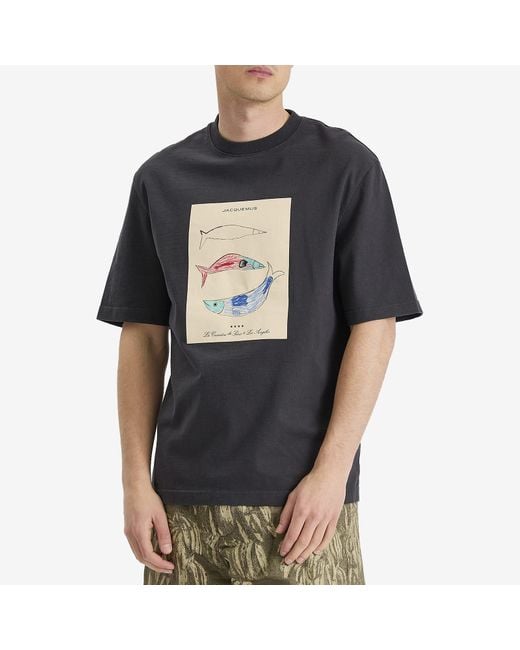 Jacquemus Black Printed T-Shirt for men