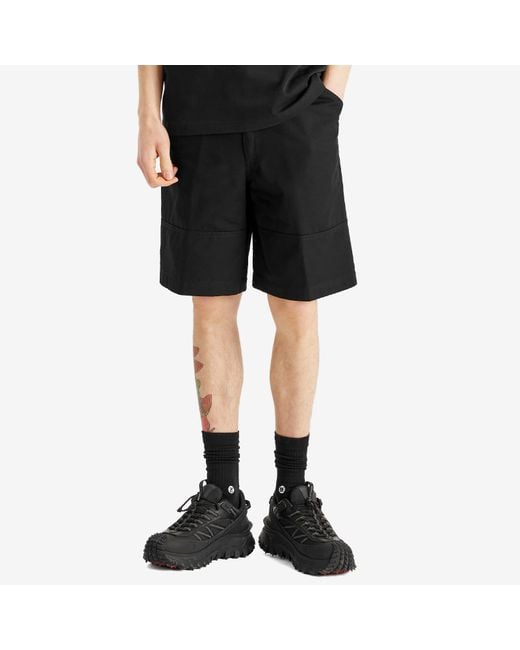 Moncler Black Cotton Gaberdine Shorts for men
