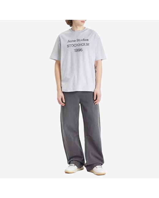 Acne White Exford 1996 Logo T-Shirt for men