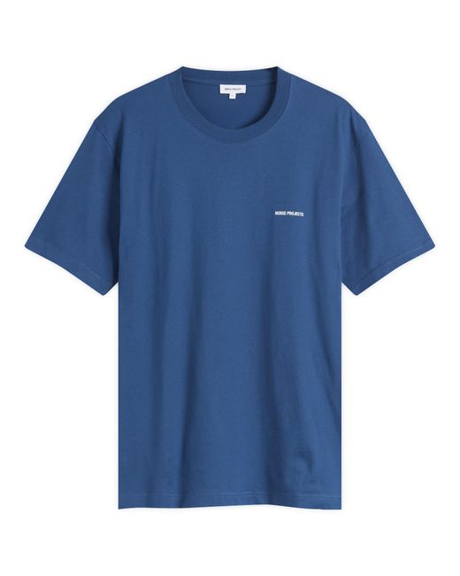 Norse Projects Blue Johannes Organic Norse Logo Print T-Shirt for men
