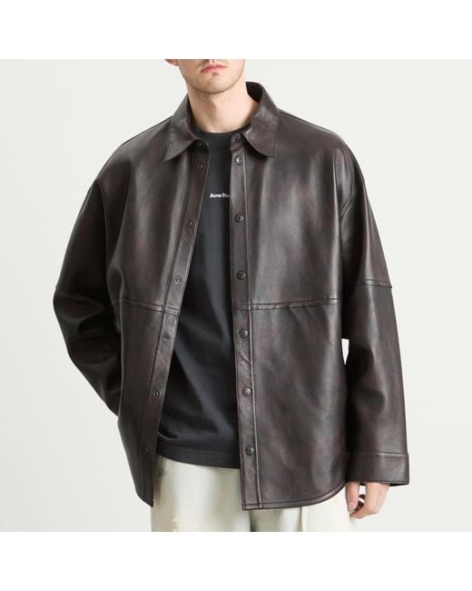 Acne Black Laraw Nappa Overshirt for men