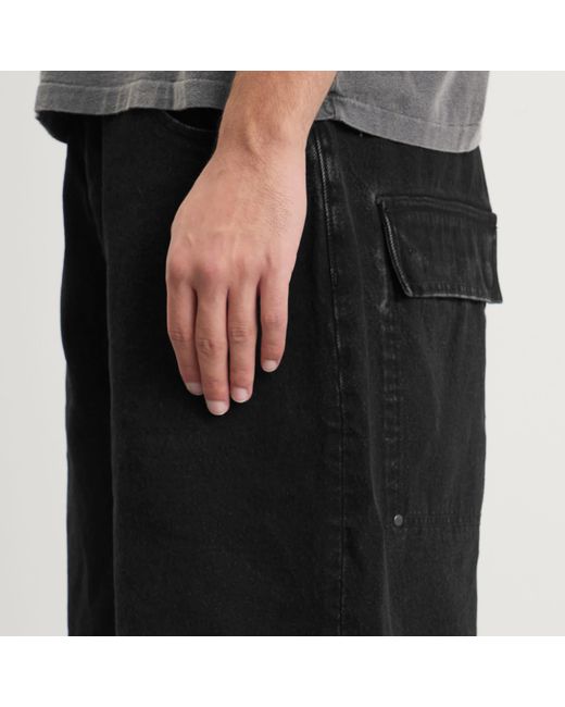 Entire studios Black Spar Denim Shorts for men
