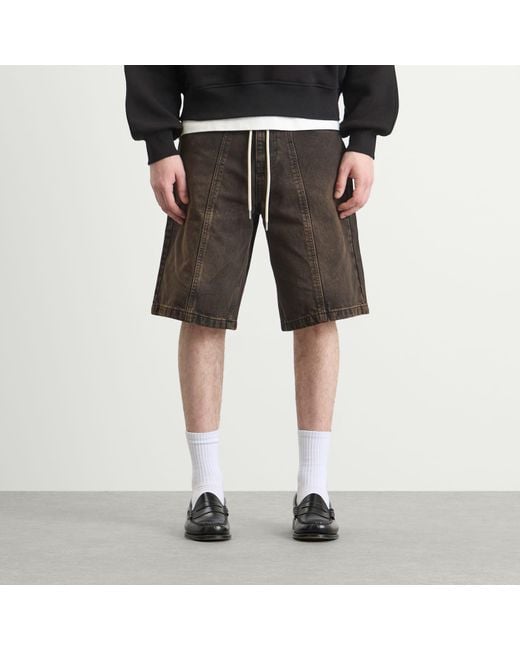 About Blank Gray Felled Denim Short for men