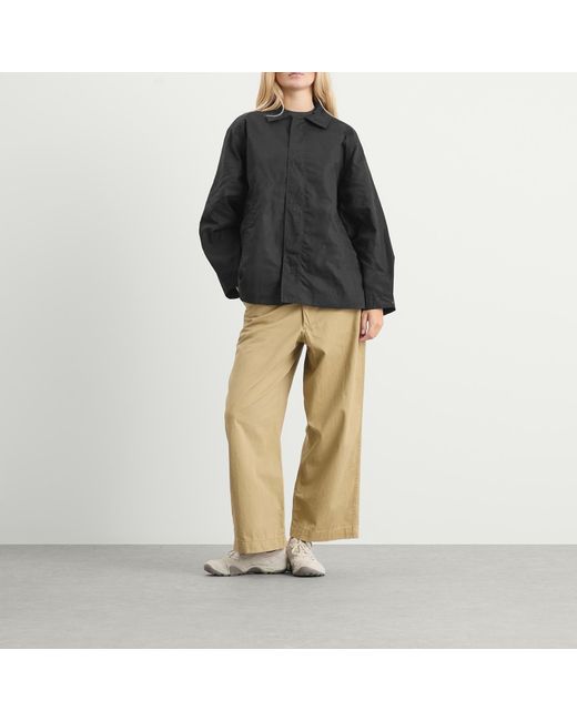 Baserange Black Even Waxed Cotton Jacket