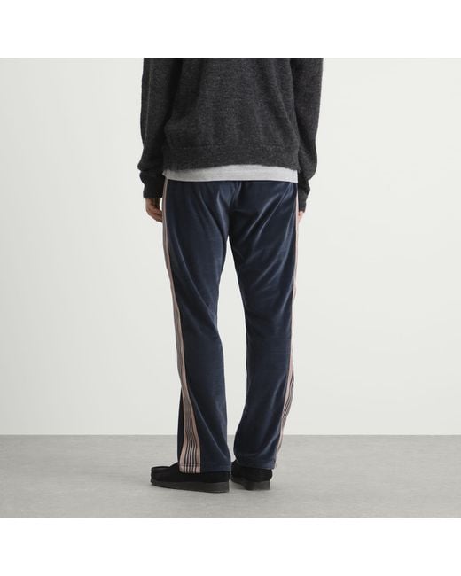 Needles Blue Velour Track Pants for men