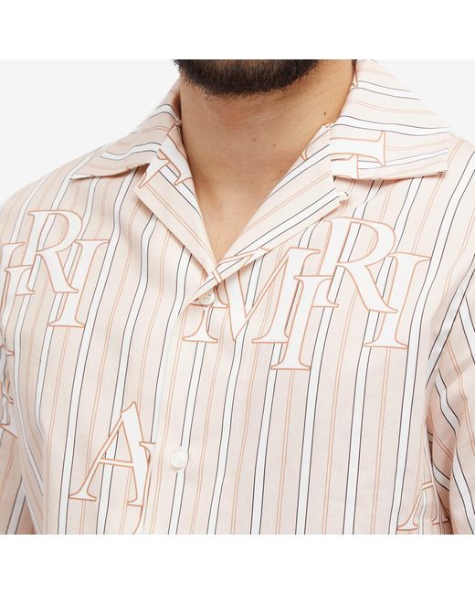 Amiri Natural Staggered Logo Poplin Vacation Shirt for men