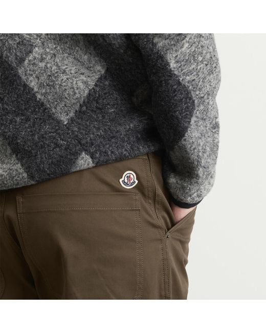 Moncler Brown Gabardine Cotton Trousers for men