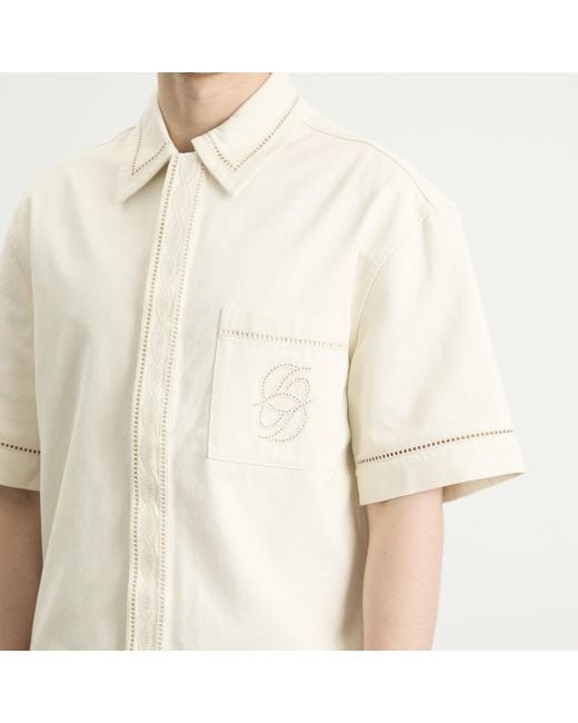 Drole de Monsieur Natural Cotton Embroidered Shirt for men